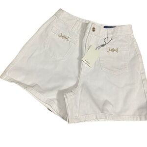 ELBORN ELIANA White Denim Shorts NWT Size Small